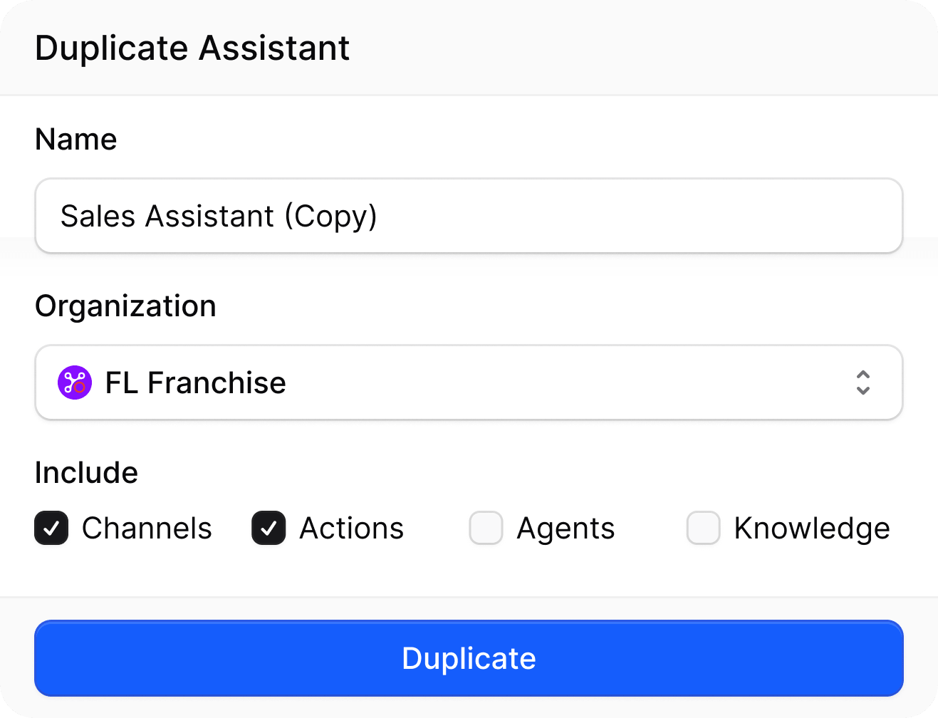 Duplicate Assistant
