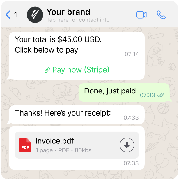 Get paid faster on WhatsApp